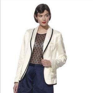 Kate Young White Blazer with Black Trim